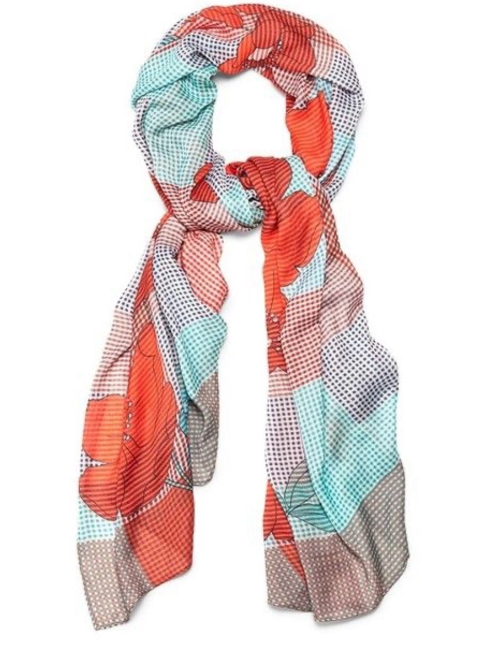 Cabi Gingham Floral Scarf Spring 2018 - RARE!